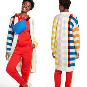 Lego x Target Colorful Striped Maxi Wool Blend Long Duster Cardigan Size Medium